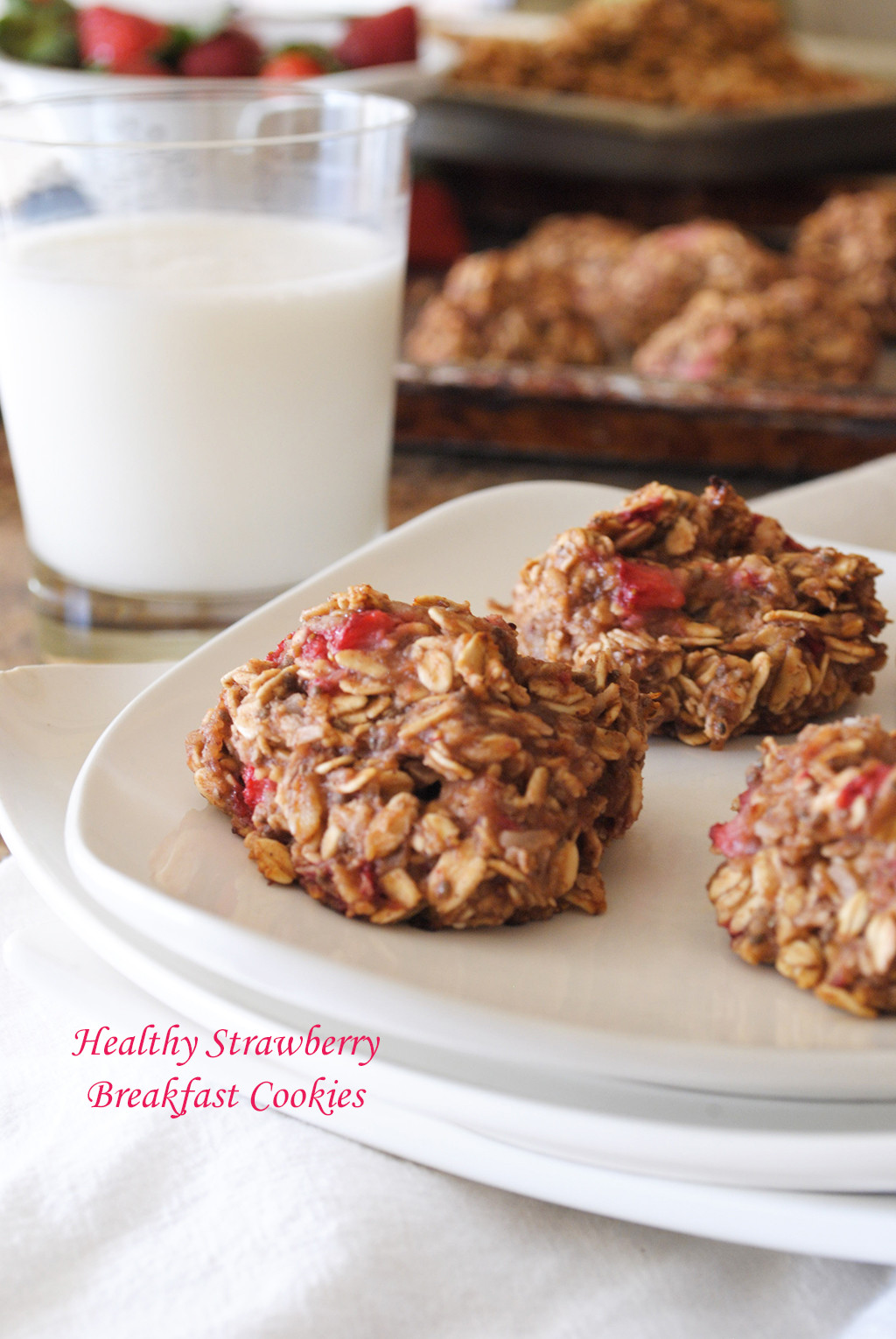 Healthy Strawberry Breakfast Cookies