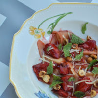 Lemon Ricotta Ravioli with Balsamic Roasted Strawberries