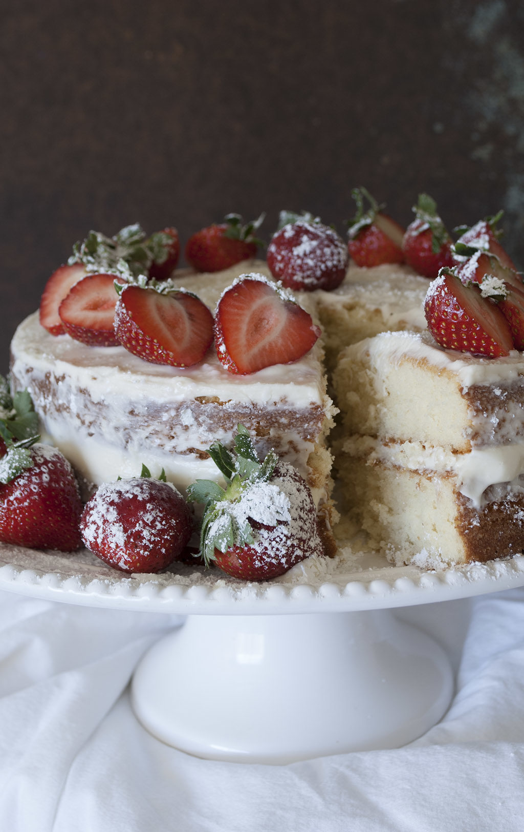 Naked Strawberries & Cream Cake