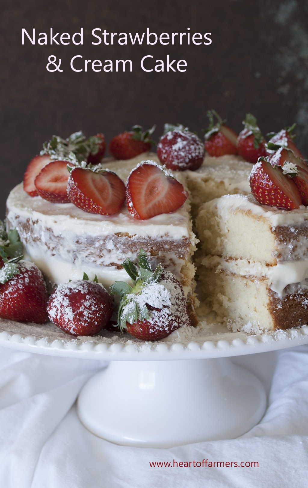 Naked Strawberries and Cream Cake