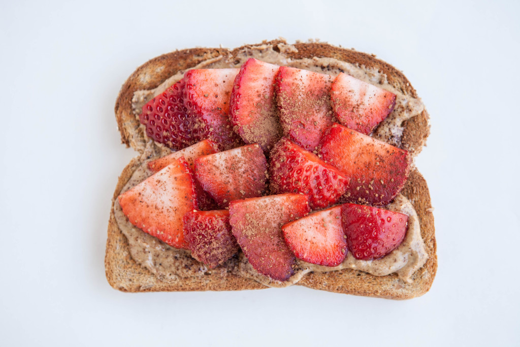 Cocoa Almond Butter Strawberry Toast