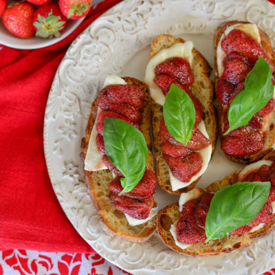 Roasted Strawberry Toasts