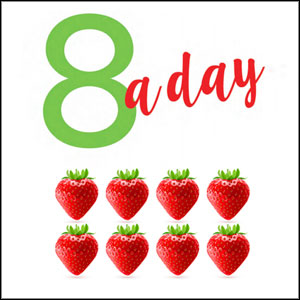 8-a-day with 8 strawberries 