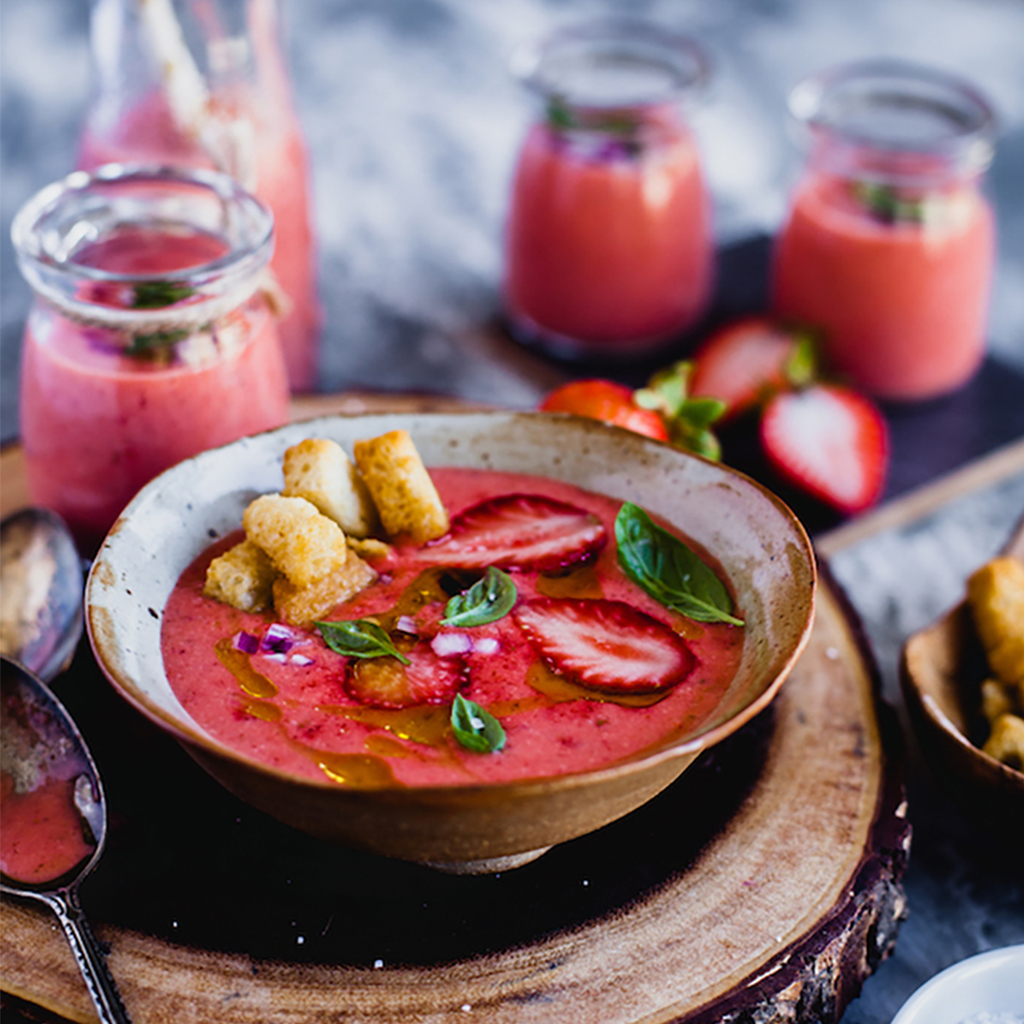 Strawberry Watermelon Gazpacho Soup California Strawberries
