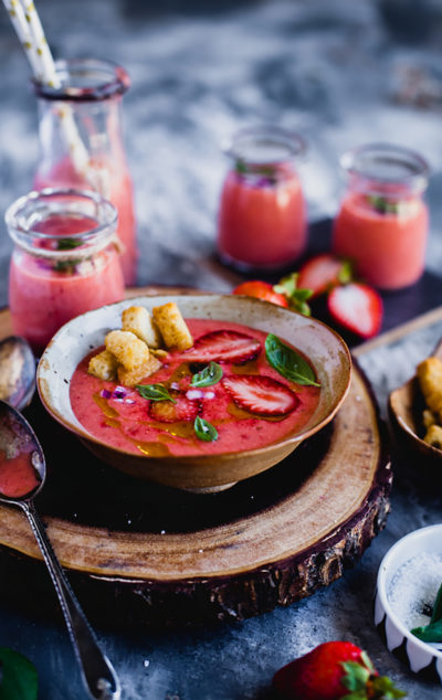 Spicy Strawberry & Watermelon Gazpacho