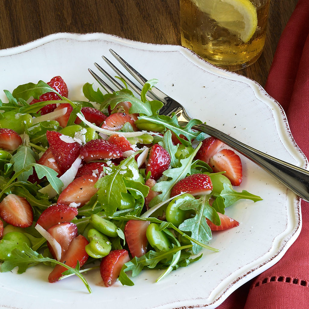 Strawberry and Fava Bean Salad with Pecorino