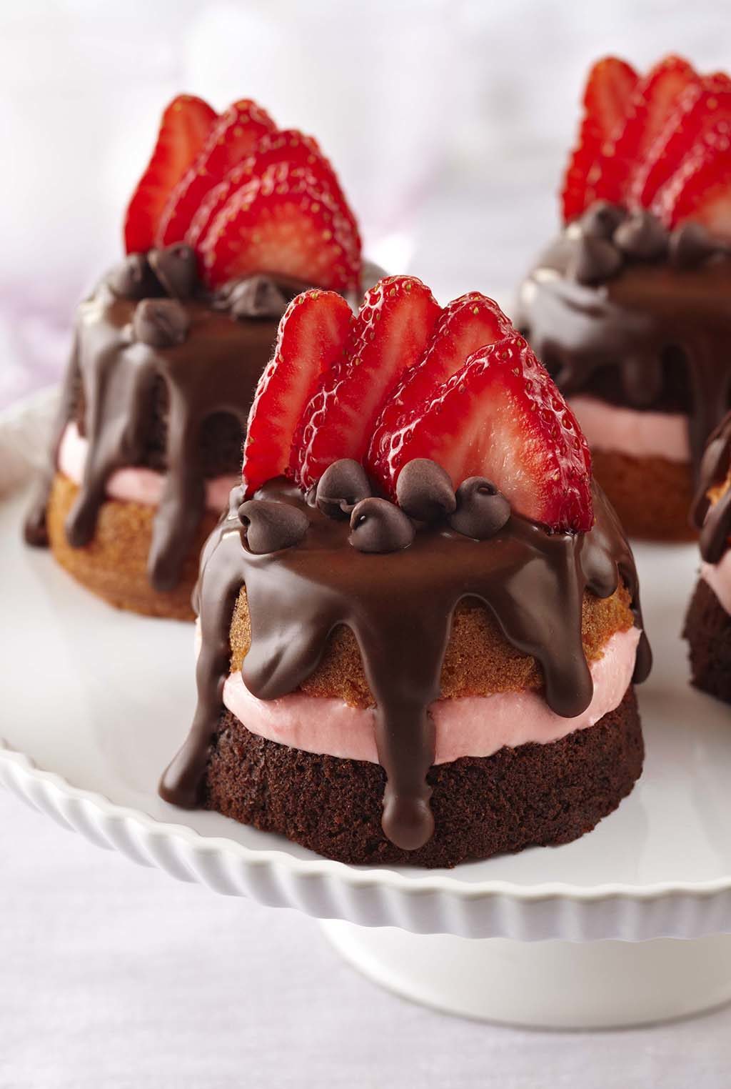 Mini Strawberry & Chocolate Party Cakes