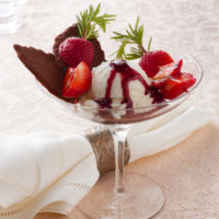 Grilled Strawberries with Black Pepper Ice Cream