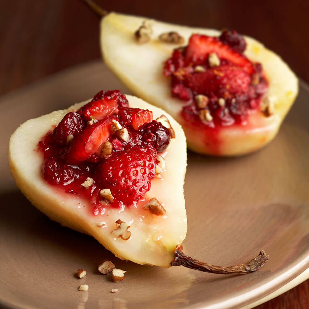 Roasted Pears with Strawberry Relish