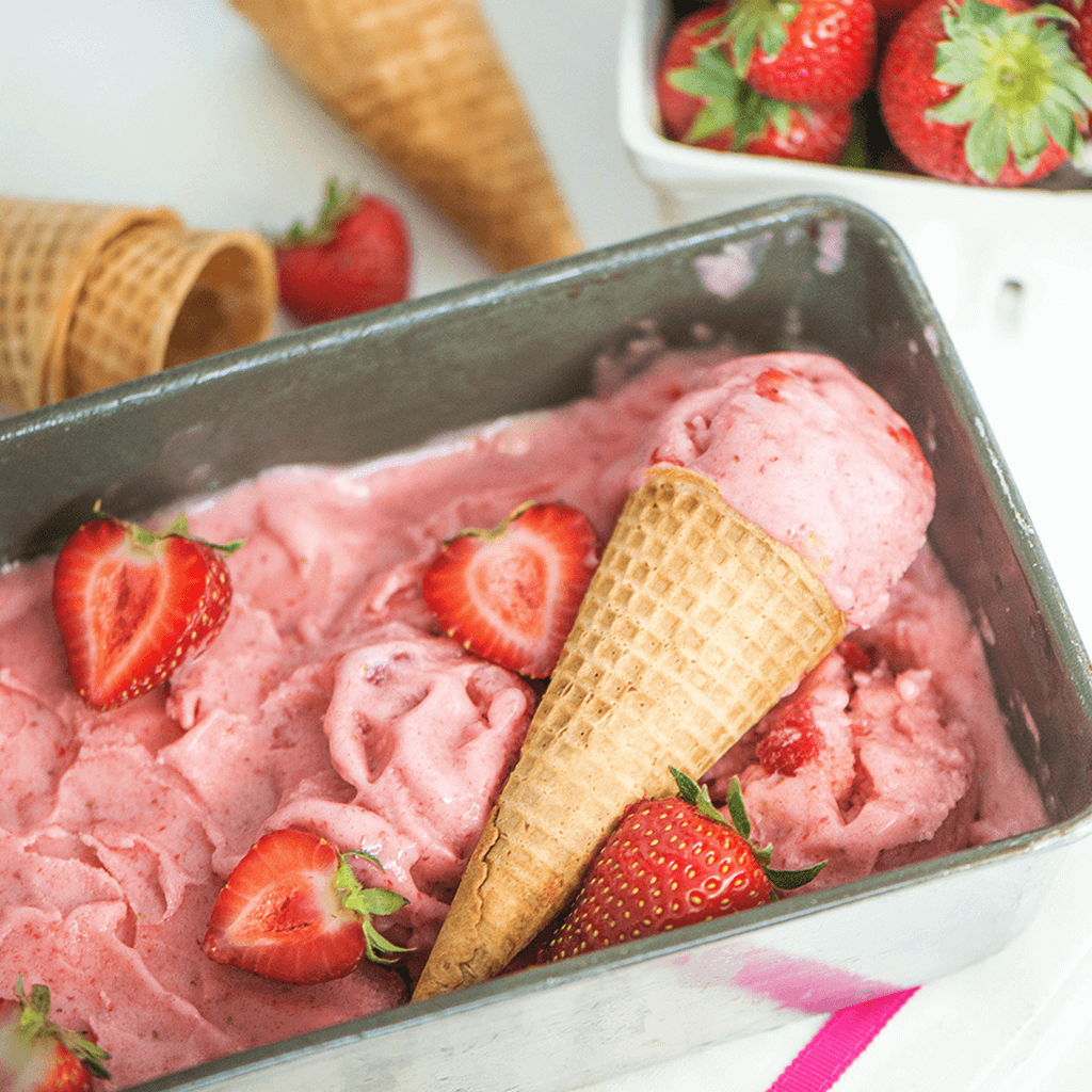 3 Ingredient Strawberry Nice Cream