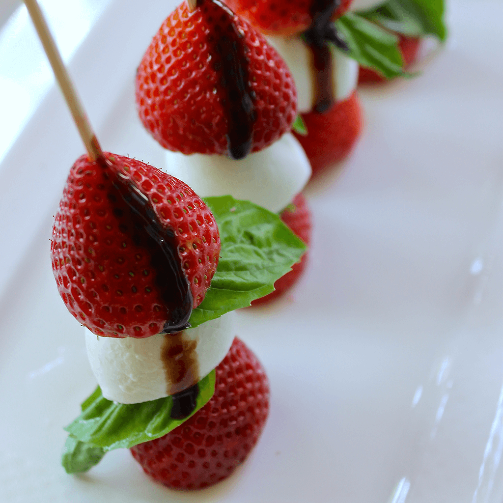 Strawberry and Mozzarella Brochettes