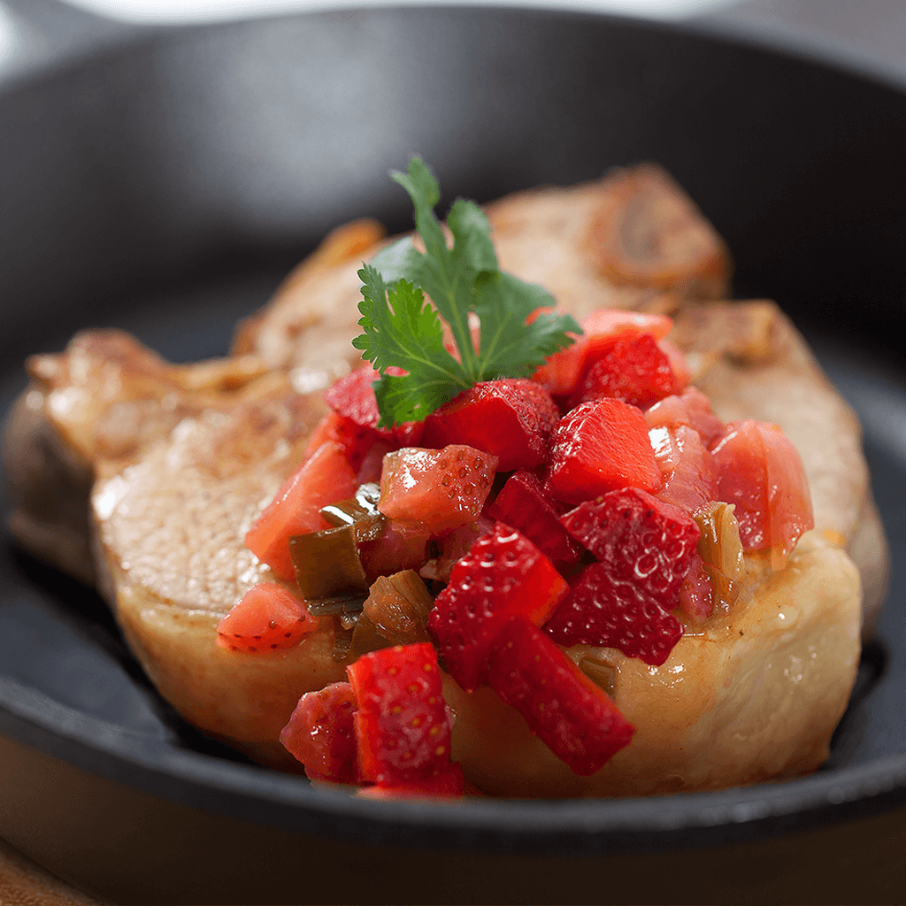 Pork Chops with Strawberry Guava Sauce