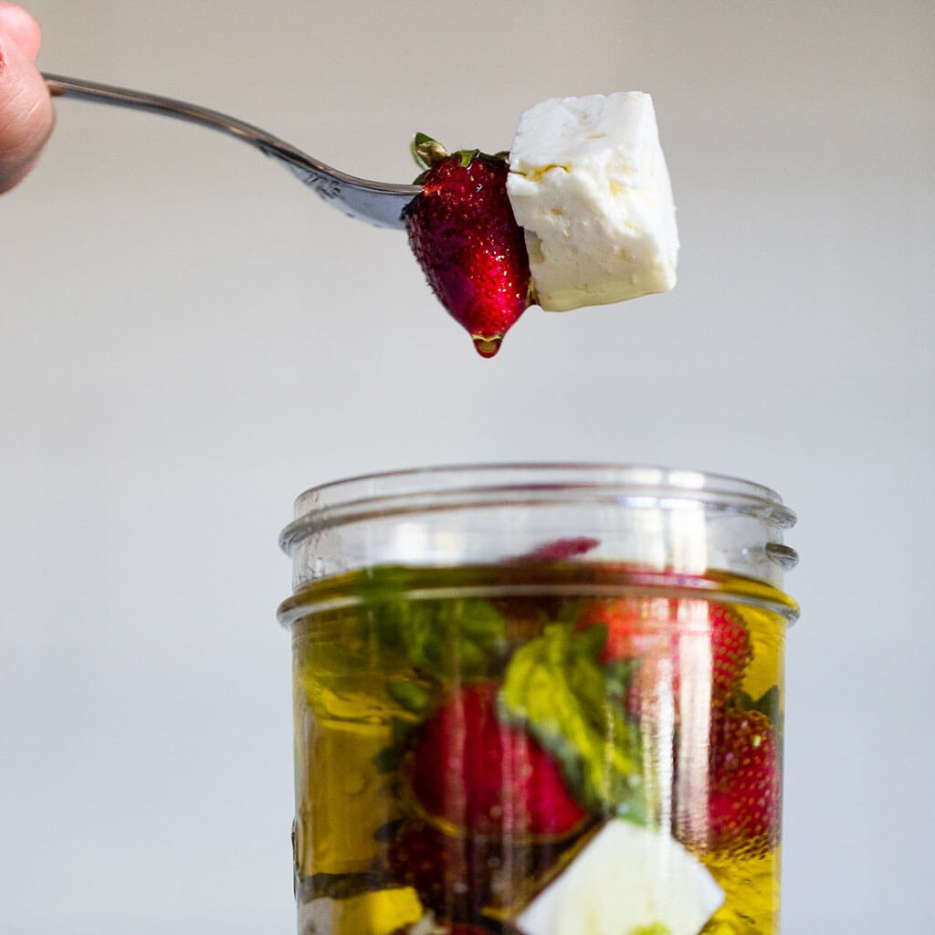HerbMarinated Strawberries and Feta California Strawberry Commission