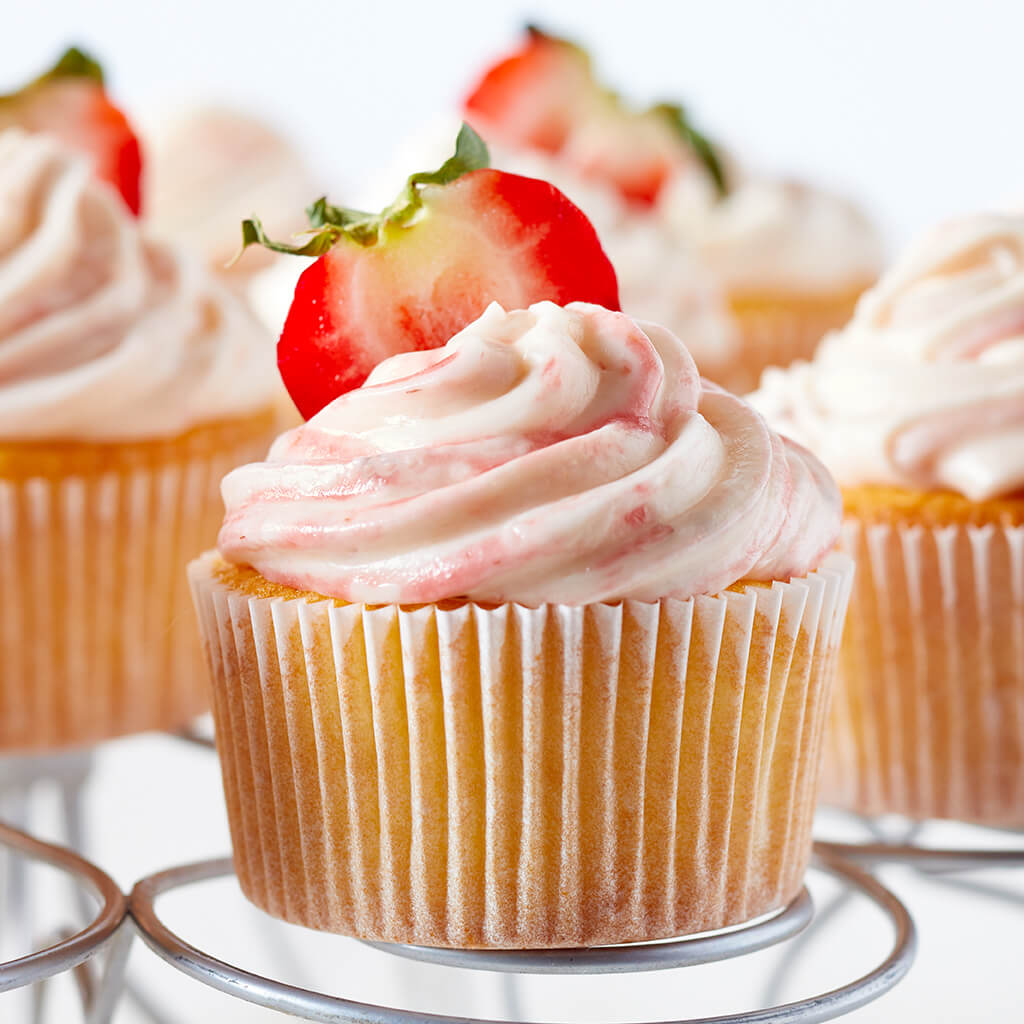 Double Strawberry Cupcakes