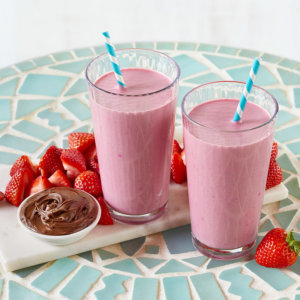 Strawberry smoothies and milkshakes