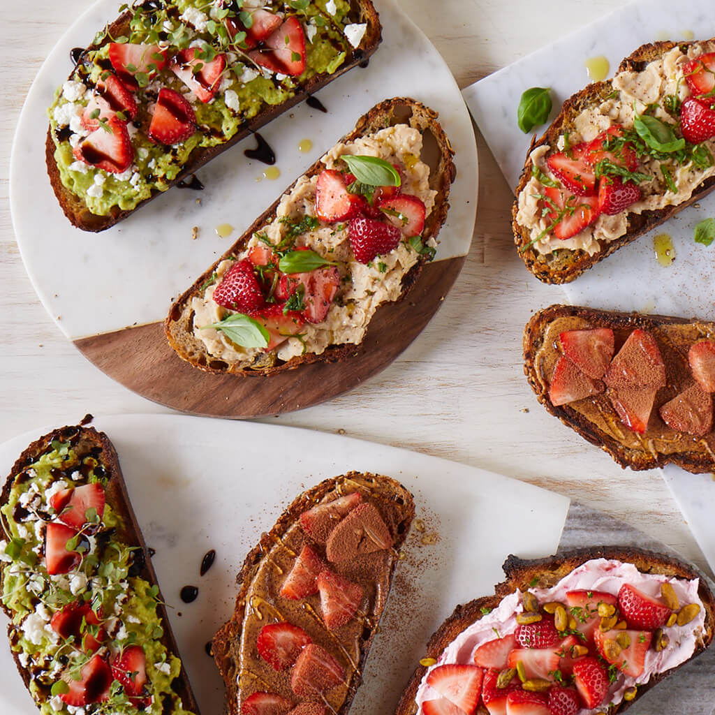 Get four great ways to make fresh strawberry toast!