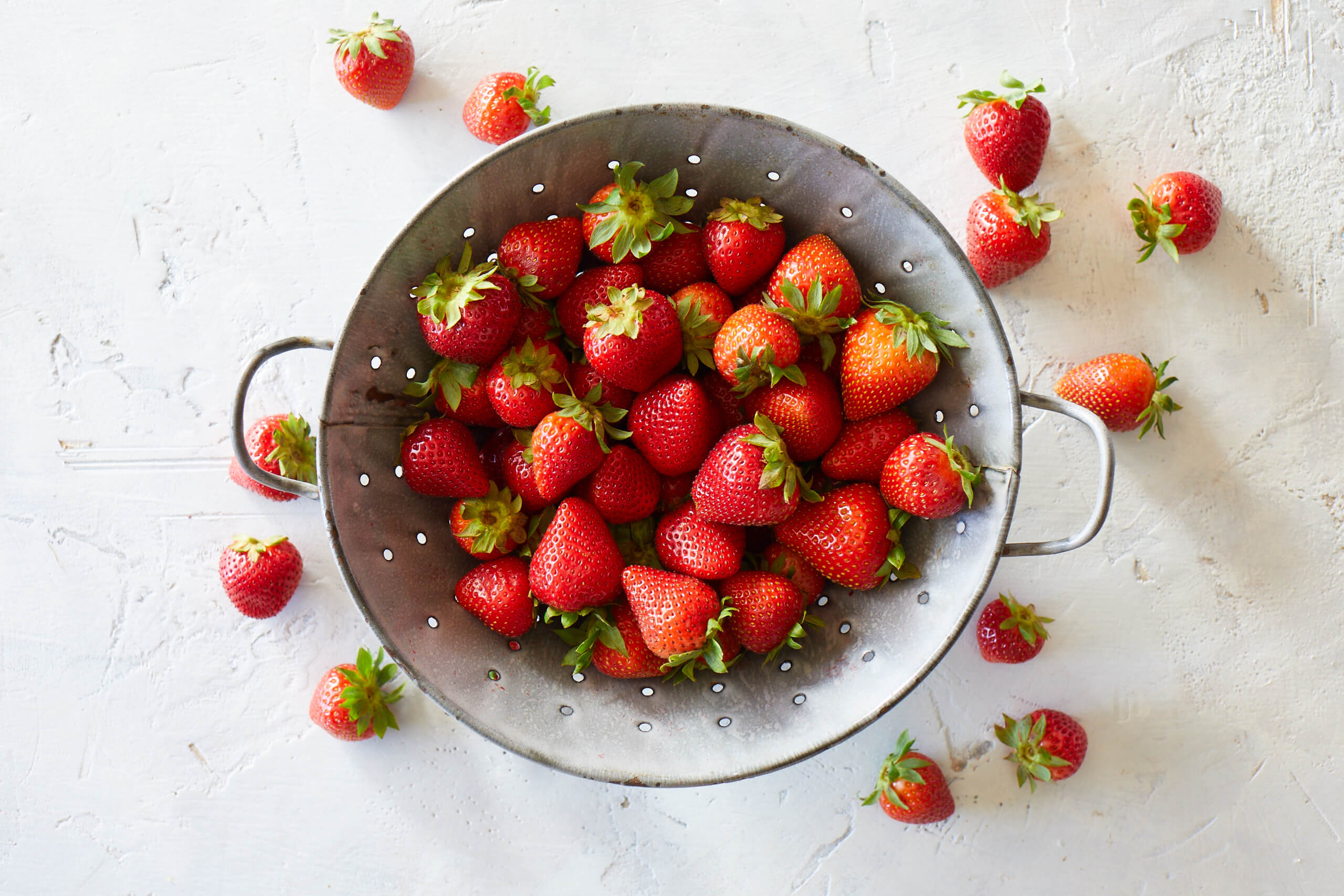 bucket of strawberries