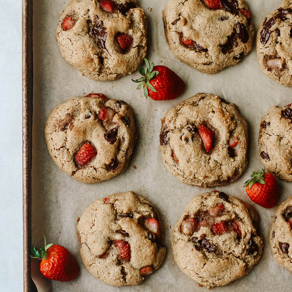 Strawberry Chocolate Chip GrainFree Cookies California Strawberry