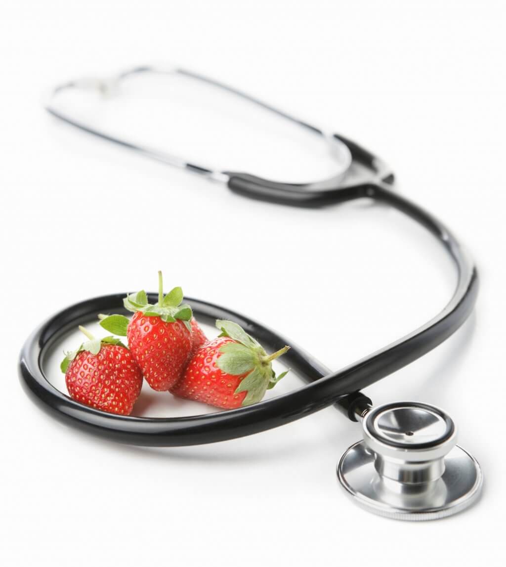 stethoscope and strawberries
