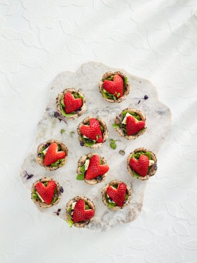 Strawberry Basil Pesto Tartlets