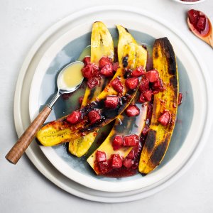 Plantains with Strawberry Chia Jam