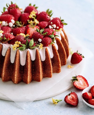 Strawberry Swirl Bundt Cake