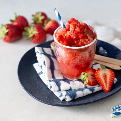 Strawberry Raspado with Homemade Chamoy Sauce