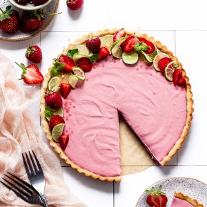 Strawberry Key Lime pie