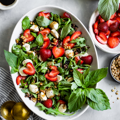 Strawberry Walnut Caprese Salad