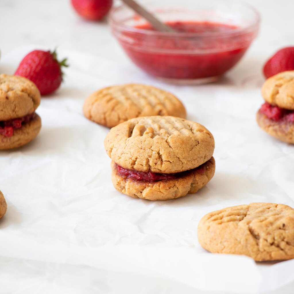 Strawberry PB&J Sandwich Cookies California Strawberry Commission