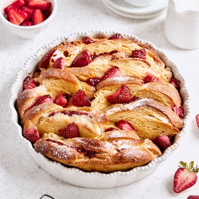 Baked Strawberry Mascarpone French Toast