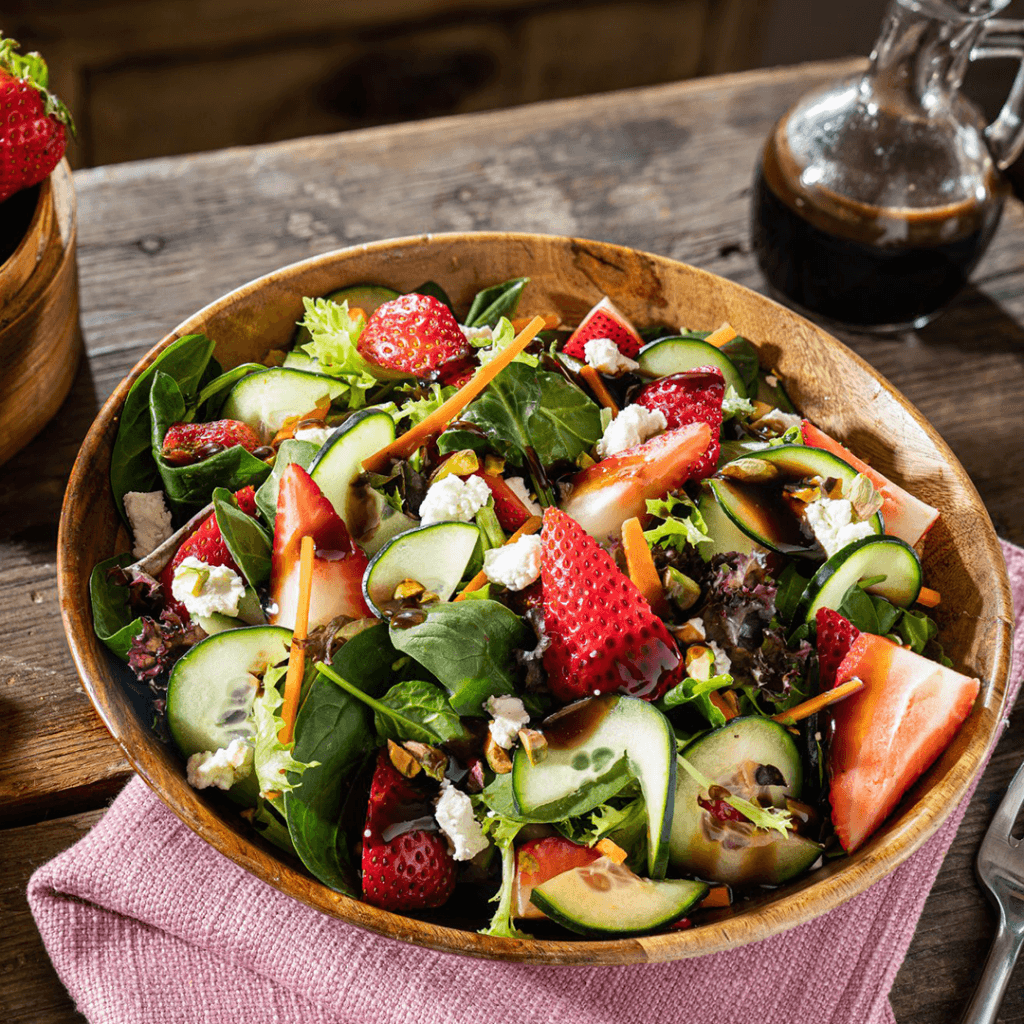 Mixed Greens Strawberry Salad California Strawberry Commission