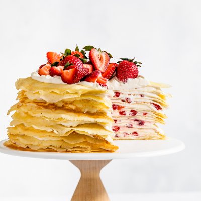 Strawberry Cream Crepe Cake