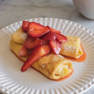 Strawberry Ricotta Blintzes