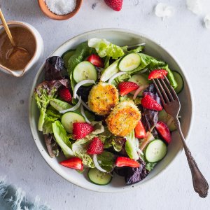 Strawberry & Fried Goat Cheese Salad