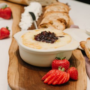 Spicy Strawberry Chutney with Baked Brie