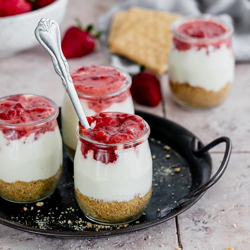 No Bake Strawberry Cheesecake Jars California Strawberry Commission