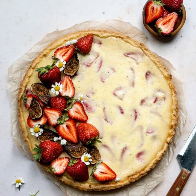 Strawberry and Ricotta Crostata with Fig Jam