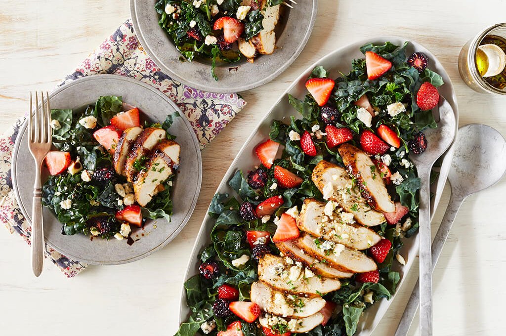 Strawberry and Blackberry Kale Salad